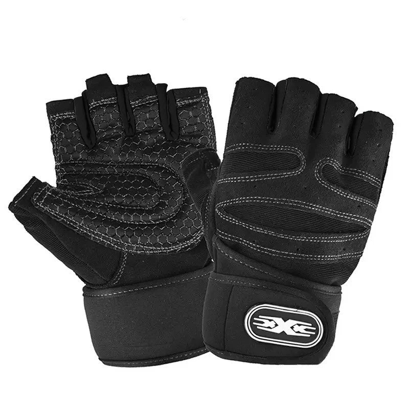Gym Gloves Half Finger — Wrist Wrap Support | Weight Lifting