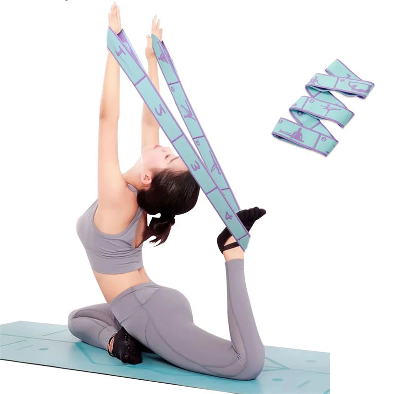 Yoga Stretching Belt — Multi-Loop Flexibility & Pilates Band