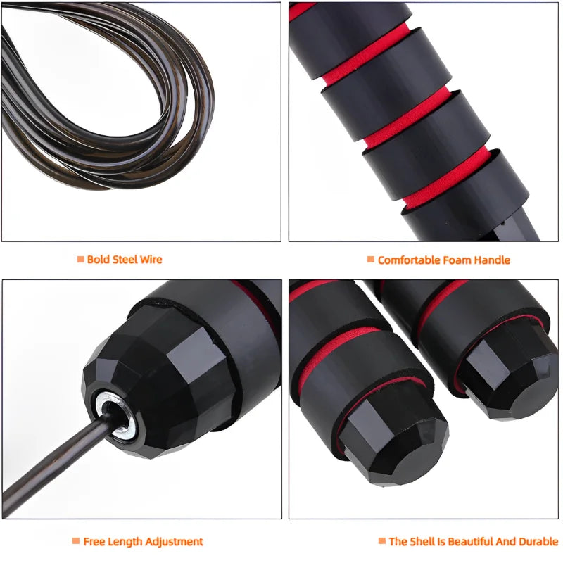 Speed Jump Rope — Steel Wire, Tangle-Free | Crossfit & Cardio