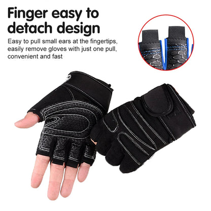 Gym Gloves Half Finger — Wrist Wrap Support | Weight Lifting