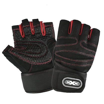 Gym Gloves Half Finger — Wrist Wrap Support | Weight Lifting