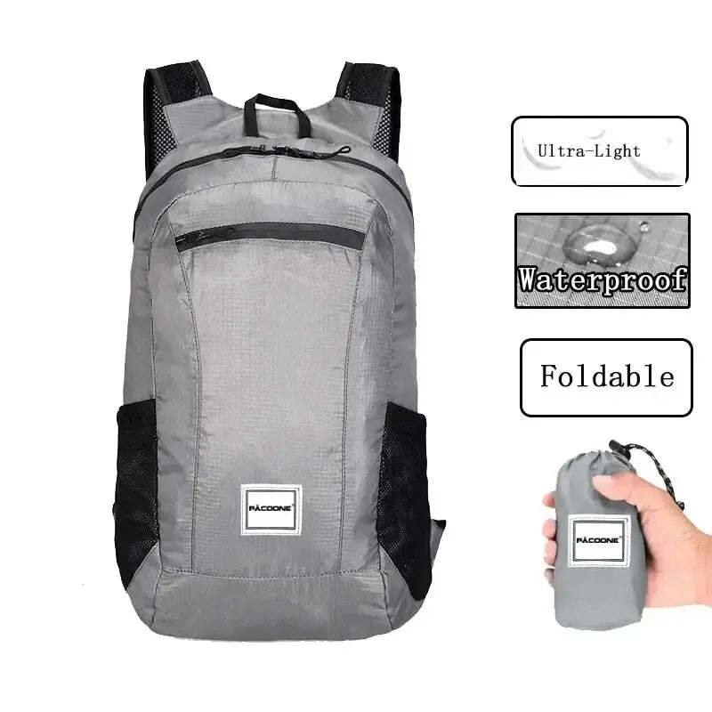 Foldable Backpack 20L — Lightweight, Waterproof | Gym & Hiking