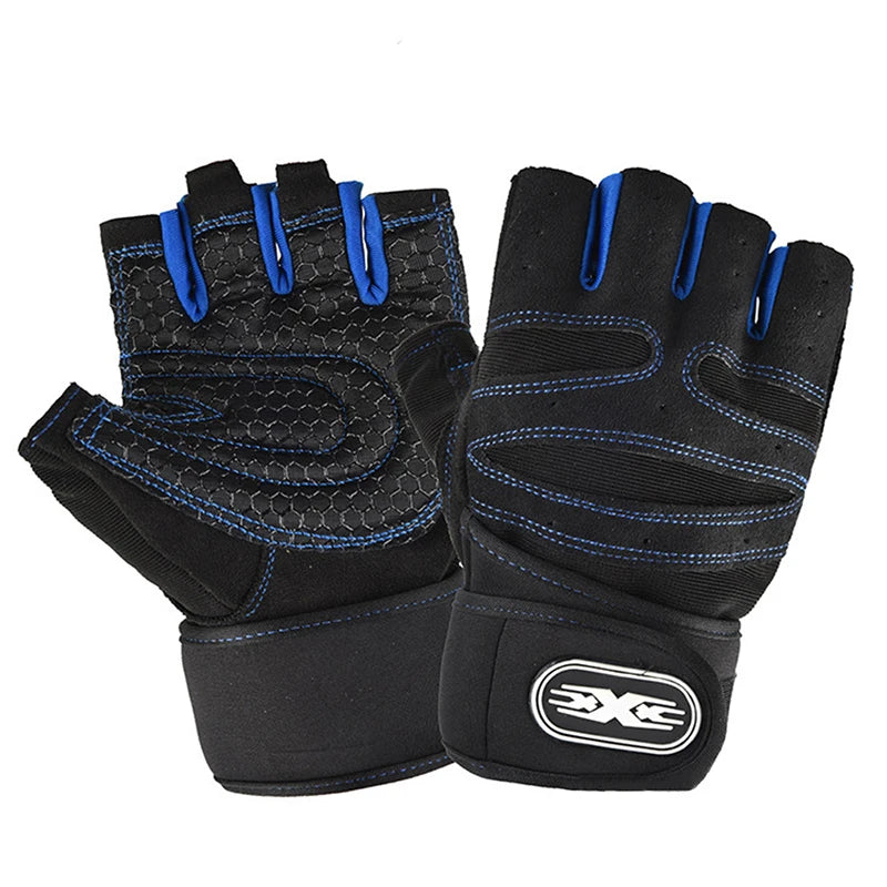Gym Gloves Half Finger — Wrist Wrap Support | Weight Lifting